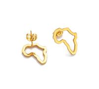YUANYIRAN Mini Africa Map Ear Stud Earringss - Women Small African Traditional Ethnic Earring Country Hip Hop World Patriotic Personalised Earrings For Ladies Jewelry Gifts,Gold, Adjustable