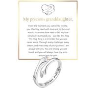 Yuanyora Stainless Steel Ring for Granddaughter Daughter Adjustable Ring for Women Hope Rings for Granddaughter Birthday Christmas Gifts for Daughters Tarnish Resistant Jewelry Gift for Her, Metal, No