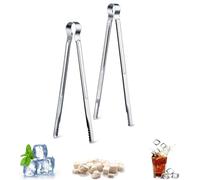 YuanYouTong 2 Pcs Kitchen Tongs, 10 inch Stainless Steel Food Serving Tongs, Metal Tongs with Non-Slip Grip, for Buffet, Bread, Ice, Sweet, Sugar Cubes, Cake, Steak, Meat, Pasta, Candy, Party, Cooking