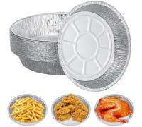 YuanYouTong 20 pcs Air Fryer Liners Disposable 8 Inch Round Aluminium Foil Trays Food Containers for Airfryer, Baking, Cooking, Oven, Tower or Roasting, Air Fryer Accessories for Ninja, COSORI, Tefal