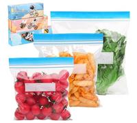YuanYouTong 70 Pcs Reusable Freezer Bags, Large, Medium & Small Slider Ziplock Bags, Leakproof, BPA-Free, Heavy Duty Food Storage Bags for Fruits, Vegetables, Sandwich, Meat, Nuts, Grains & Snacks