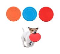 YuanYouTong Flying Disc Dog Toy - 3 Pack, 7-Inch Indestructible Natural Rubber, Floating & Durable Frisbee for Large & Medium Dogs, Interactive Tug Toy for Water & Land (Blue, Orange, Red)