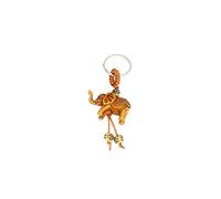 YuanYouTong Lucky Elephant Keyring Imitation Wood Keychain Ornament Gifts for Women Men Lovely Animal Pendant Evil Defends Keyring