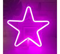 YUANYUYING Decorative neon Lights,Five-Pointed Star Shape Neon Light with USB Powered/LED Decor Light, Wall Decor for Room Decorate (Pink)