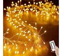 YUANYUYING Plug-in Christmas Lights with Remote,15M 500LED Waterproof Starry Cluster Fairy Lights, Copper Wire String Light for Indoor and Outdoor Use, Christmas Tree, Wedding (Warm White)