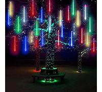 YUANYUYING Solar Garden Lights, Waterproof 30cm 10 Tubes 249LEDs Falling Raindrop Meteor Shower - Blue Solar Lights Outdoor Garden for Holiday, Party, Wedding & Christmas Decoration (Color Bar)