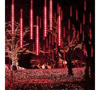 YUANYUYING Solar Garden Lights, Waterproof 30cm 10 Tubes 249LEDs Falling Raindrop Meteor Shower - Blue Solar Lights Outdoor Garden for Holiday, Party, Wedding & Christmas Decoration (red)