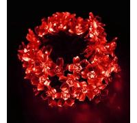 YUANYUYING Solar String Lights Outdoor, Waterproof Cherry Blossom Fairy Lights 23FT 50 LED with 8 Modes, Solar Powered for Garden, Patio, Christmas, Wedding Indoor Home Decor (red)