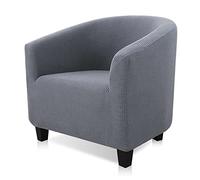 YUANZ Club Chair Slipcover, High Stretch Tub Chair Cover, Universal Spandex Pattern Armchair Sofa Cover Cover Couch Slipcover for Living Room Club Bar Counter (grey)