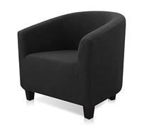 YUANZ Club Chair Slipcover, High Stretch Tub Chair Cover, Universal Spandex Pattern Armchair Sofa Cover Cover Couch Slipcover for Living Room Club Bar Counter (black)