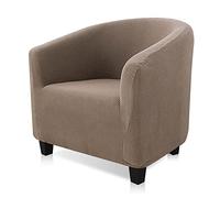 YUANZ Club Chair Slipcover, High Stretch Tub Chair Cover, Universal Spandex Pattern Armchair Sofa Cover Cover Couch Slipcover for Living Room Club Bar Counter (khaki)