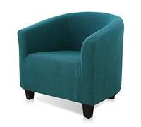 YUANZ Club Chair Slipcover, High Stretch Tub Chair Cover, Universal Spandex Pattern Armchair Sofa Cover Cover Couch Slipcover for Living Room Club Bar Counter (dark green)