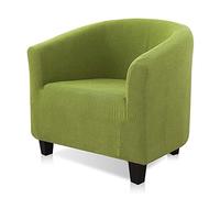 YUANZ Club Chair Slipcover, High Stretch Tub Chair Cover, Universal Spandex Pattern Armchair Sofa Cover Cover Couch Slipcover for Living Room Club Bar Counter (soft green)