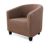 YUANZ Club Chair Slipcover, High Stretch Tub Chair Cover, Universal Spandex Pattern Armchair Sofa Cover Cover Couch Slipcover for Living Room Club Bar Counter (Light curry)