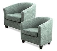 YUANZ tub chair covers 2 piece, Stretch Tub Chair Cover, Couch Covers Removable Furniture Protector for Living Room (A)