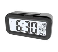 Yuanzeco 4.5" Display-Digital Clock with Large Screen,Night Light Digital Clock with Temperature Display,Alarm Clock with Battery Powered,Office,Kids,Elder Snooze Clock (black)