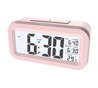 Yuanzeco 4.5" Display-Digital Clock with Large Screen,Night Light Digital Clock with Temperature Display,Alarm Clock with Battery Powered,Office,Kids,Elder Snooze Clock (pink)
