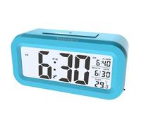 Yuanzeco 4.5" Display Digital Clock with Large Screen, Night Light, Temperature Display, Alarm, Battery Powered, Office, Kids, Elder Snooze (Blue)