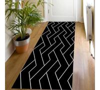 YUANZHI Non-Slip Washable Door Mat 110 x 330 cm Heavy Duty PVC Backing Dirt Grabber Extra Long Hallway Rug Runner, Entrance Décor, for Kitchen, Hall Hallways Living Room, E