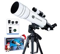 YUANZIMOO Telescope 70 mm Aperture 400 mm Refractor Astronomical Portable Telescope for Kids Adults Beginners with Tripod Phone Adaptere Carrying Bag White