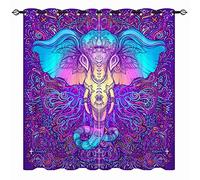 YUANZU Elephant Curtains - Tribal Ethnic Colorful Paisley Design Boho Mandala Indian Thai Art Yoga Print Pattern Eyelet Blackout Thermal Window Drapes for Bedroom Living Room 2 Panels W229cm x D183cm