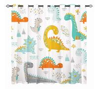 YUANZU Kids Dinosaur Curtains - Boys Girls Eyelet Blackout Colorful Cute Dino Animals Print Pattern Thermal Insulated Room Darkening Window Drapes for Nursery Baby Bedroom 2 Panels W132cm x D213cm
