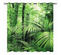 YUANZU Rainforest Curtains - Tropical Summer Jungle Palm Trees Nature Theme Scenery Print Pattern Eyelet Blackout Thermal Room Darkening Window Drapes for Bedroom Living Room 2 Panels W106cm x D160cm