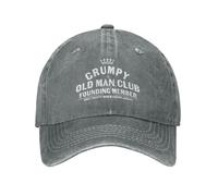 YUAOEUR Grumpys Old Man Hat Vintage Adjustable Baseball Cap for Men Women Grey