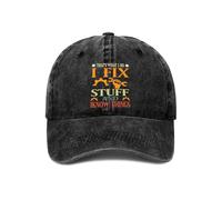 YUAOEUR I Fix Stuff and I Know Things Dad Hat - Adjustable Cotton Baseball Cap for Men (Black)