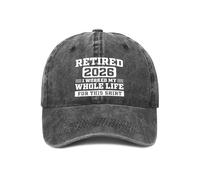 YUAOEUR Retired 2026 I Worked My Whole Life Baseball Cap Adjustable Vintage Washed Cotton Hats Gift for Men Women (Carbon)
