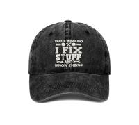 YUAOEUR That’s What I Do I Fix Stuff and I Know Things Embroidery Hat - Adjustable Cotton Baseball Cap for Men - Ideal Mens Gifts for Birthday, Father's Day (Black)