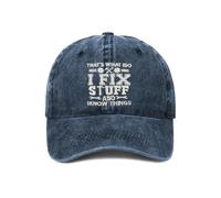 YUAOEUR That’s What I Do I Fix Stuff and I Know Things Embroidery Hat - Adjustable Cotton Baseball Cap for Men - Ideal Mens Gifts for Birthday, Father's Day (Navy Blue)