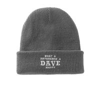 YUAOEUR What A Differences A Dave Makes Beanie Hat Stretchy Soft Cuffed Wooly Skull Cap with Thick Warm Lining, Unisex Winter Hats (Grey)