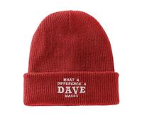 YUAOEUR What A Differences A Dave Makes Beanie Hat Stretchy Soft Cuffed Wooly Skull Cap with Thick Warm Lining, Unisex Winter Hats (Red)