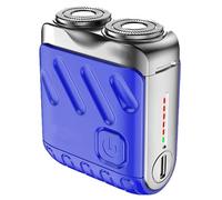 Yuaonew Portable Shaver, Yuaonew Electric Razor, Portable Rotary Dual Ring Electric Shaver, It Fast and Easy to Eliminate Any Type of Hair, Giving You A Smooth Finish (Blue)