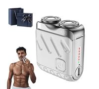 Yuaonew Shaver, Yuaonew Electric Razor for Men, Portable Rotary Dual Ring Electric Shaver, Mens Shavers Electric Cordless Rechargeable, IPX7 Waterproof, Wet Dry Use (White)