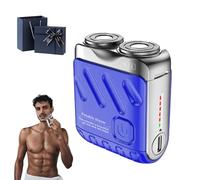 Yuaonew Shaver, Yuaonew Electric Razor for Men, Portable Rotary Dual Ring Electric Shaver, Mens Shavers Electric Cordless Rechargeable, IPX7 Waterproof, Wet Dry Use (Blue)