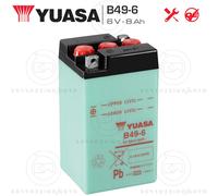 Yuasa Battery 6V B49-6 Acid Free 91x83x161mm 8A 1,20A for BMW Moto Guzzi Y