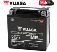 Yuasa Ytx14 12.6ah Battery 12v Silver unisex