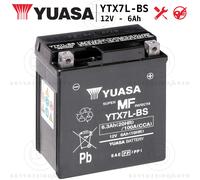 Yuasa YTX7L-BS Sealed Battery 12V 6Ah Derbi GP 1 / E2 50 2005-2007
