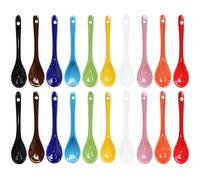 Yuauy 2 Sets of 10 Color Porcelain Egg Spoons Ceramic Spoons 4.7 inch Coffee Dessert Yogurt Tea Milky Tea