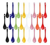 Yuauy 3 Pcs of Each 8 Color Porcelain Egg Spoons Ceramic Spoons 5 inch Coffee Dessert Yogurt Tea Milky Tea
