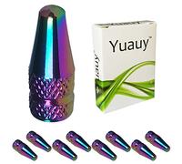 Yuauy 8 Pcs Fantasy Colorful MTB PRESTA Bike Bicycle Road Racing Coloured Metal Anodized Machined Aluminum Alloy Tire French Style Valve Cap Dust Covers