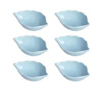 Yuauy Blue Porcelain Dish Ceramic Leaf Shaped Sugar Snack Fruit Mixing Bowls Candy Servers Soy Sauce Dip Dipping Bowls 2.01 oz for Dinner Baking BBQ and Cooking