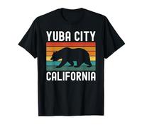 Yuba City California USA Flag Vintage Cali Bear Northern 530 T-Shirt