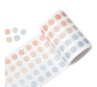 YUBBAEX Morandi 5/16" Dot Washi Tape Round Stickers 1250 Dots Stickers for Bullet Journal Planner Scrapbooking 2 3/8" x 10‘ (Mango Cream)