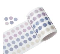 YUBBAEX Morandi 5/16" Dot Washi Tape Round Stickers 1250 Dots Stickers for Bullet Journal Planner Scrapbooking 2 3/8" x 10‘ (Taro Vanilla)