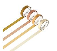 YUBBAEX Natural Color Washi Tape Pastel Scrapbook Tape Sticky Paper Tape for Bullet Journal, Decorative Craft, Gift Wrapping, Scrapbooking (3-Yellow)