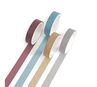 YUBBAEX Set of 4 Natural Color Washi Masking Tape, Scrapbook tape For DIY, Decorative Craft, Gift Wrapping, Scrapbooking (Basic Style)