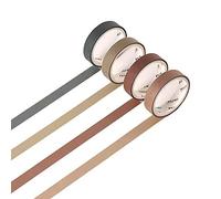 YUBBAEX Set of 4 Natural Color Washi Masking Tape, Sticky Paper Tape for DIY, Decorative Craft, Gift Wrapping, Scrapbook (Grey Green)